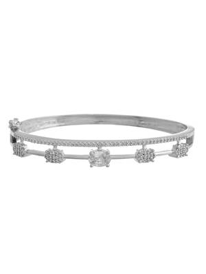 Silver-toned cz floral bracelet for women 4