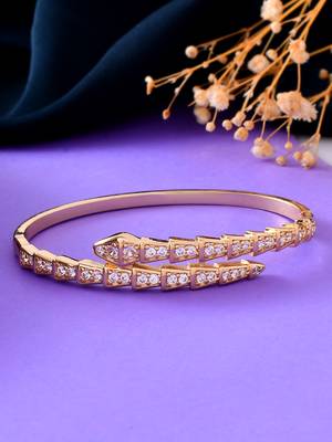 Gold-toned diamond-studded bracelet for women 3