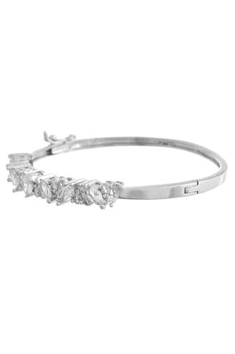 Silver-toned cubic zirconia bracelet for women