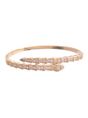Gold-toned diamond-studded bracelet for women 4