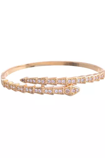 Gold-toned diamond-studded bracelet for women