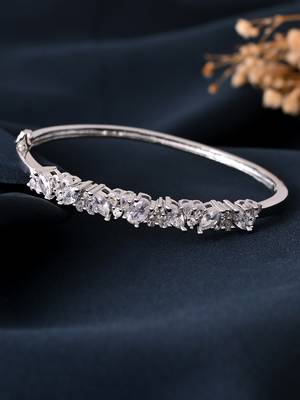 Silver-toned cubic zirconia bracelet for women 3