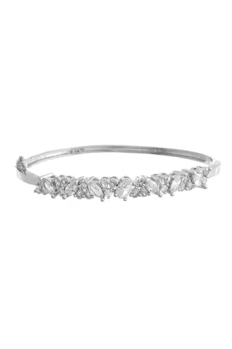 Silver-toned cubic zirconia bracelet for women