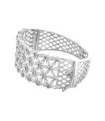 Silver floral diamond bracelet for women