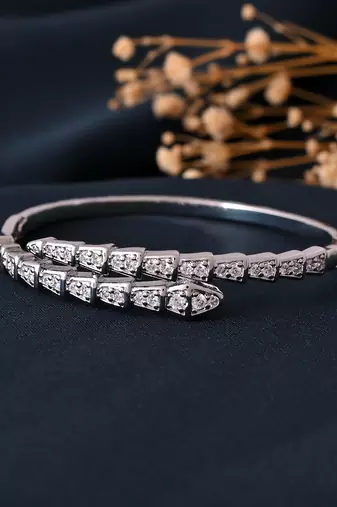 Silver diamond bracelet for women