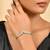 Silver plated diamond bracelet with leaf design