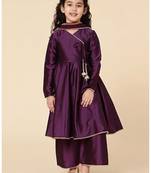 Girls' Ethnic Party Wear Clothing Set - Traditional Kurta, Palazzo, and Dupatta
