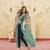 Green bandhani print faux georgette jacket style kurti with traditional kutchi patchwork – fully stitched