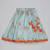 Orange hand embroidered blouse with grey geometrical printed ghagara set for girls