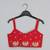Beidge geometrical printed shirt with hand embroidered jacket with printed pant set for girls