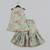 Grey geometrical printed hand embroidery top with geometrical printed sharara set for girls