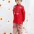 Redish hand embroidery kurta with beidge geometrical printed dhoti set for boys
