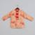 Beige geometrical printed hand embroidery kurta with pajama set for boys