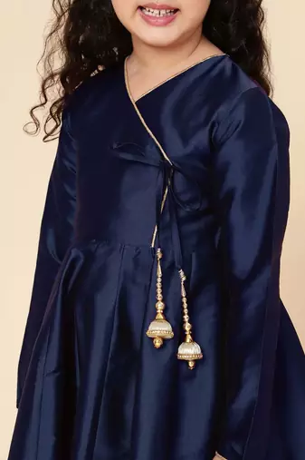 Girls' Ethnic Party Wear Clothing Set - Traditional Kurta, Palazzo, and Dupatta