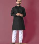 Black hand work men's kurta and Pajama for Mens