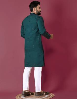 Rama hand work men's kurta and Pajama for Mens 2