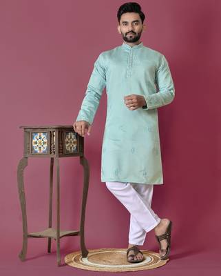 Sky hand work men's kurta and Pajama for Mens 1