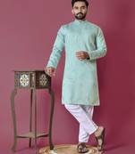 Sky hand work men's kurta and Pajama for Mens