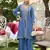 Blue  premium embroidered pure-muslin stitched salwar suit