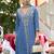 Blue  premium embroidered pure-muslin stitched salwar suit