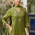Green  premium embroidered  pure shimmer stitched salwar suit