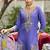 Blue premium embroidered pure shimmer readymade salwar suit