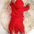 Boy red flower embroidery with dhoti set