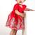 Girl red with flower embroidery with pant set