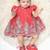 Girl red with flower embroidery with pant set
