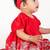Girl red with flower embroidery with pant set