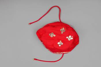 Boy red with flower gota hand embroidery with lehariya dhoti set 3