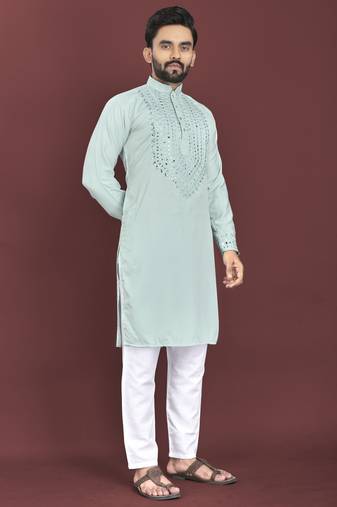 Pista original mirror work men's kurta and Pajama for Mens