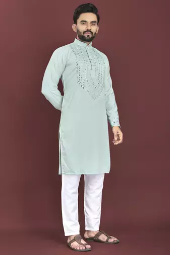 Pista original mirror work men's kurta and Pajama for Mens
