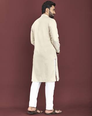 White original mirror work men's kurta and Pajama for Mens 2