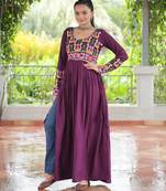Wine rayon kutchi gamthi work navratri kurti