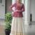 Maroon Georgette Kutchi Work Peplum Top With Cotton Flared Lehenga