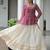 Maroon Georgette Kutchi Work Peplum Top With Cotton Flared Lehenga