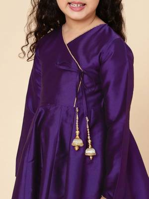 Girls' Ethnic Party Wear Clothing Set - Traditional Kurta, Palazzo, and Dupatta 3
