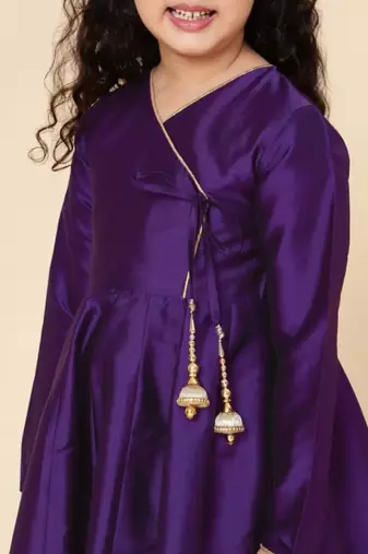 Girls' Ethnic Party Wear Clothing Set - Traditional Kurta, Palazzo, and Dupatta