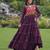 Wine rayon kutchi gamthi thread embroidered & mirror work navratri gown