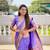 Lavender Maharastrian Paithani silk blend Saree