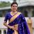 Navy Blue Maharastrian Paithani silk blend Saree