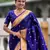 Navy Blue Maharastrian Paithani silk blend Saree