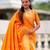 Orange Maharastrian Paithani silk blend Saree