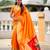 Orange Maharastrian Paithani silk blend Saree