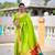 Parrot Green Maharastrian Paithani silk blend Saree