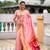Pink Maharastrian Paithani silk blend Saree