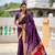 Plum Maharastrian Paithani silk blend Saree