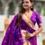 Purple Maharastrian Paithani silk blend Saree