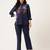 Purna cadet blue embroidered cotton co ord set